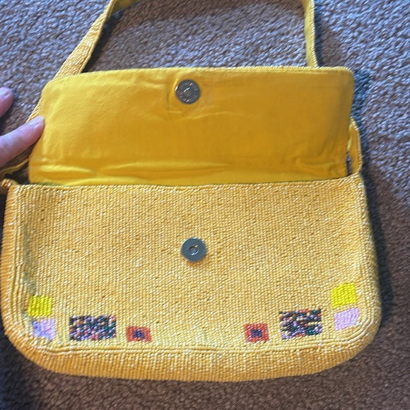 Free People Yellow Beaded Shoulder Bag - Picture 2 of 9